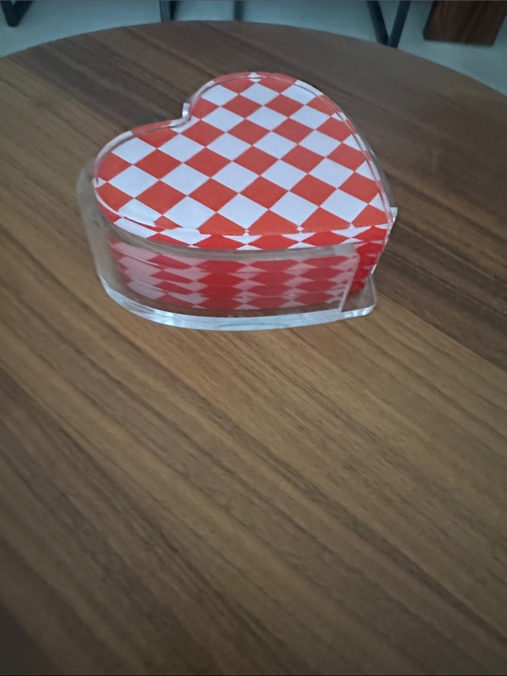 Beautiful heart shaped acrylic coasters